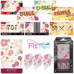 "DARTSLIVE" Fit Flight Special Pack CARD 镖翼 + 卡片 + 主题 ＜Sakura(櫻)＞